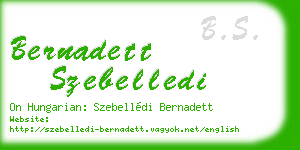 bernadett szebelledi business card
